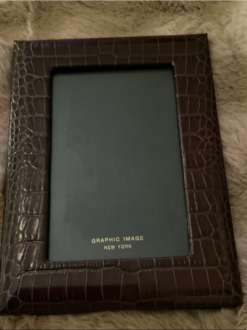 GRAPHIC IMAGE 4x6 brown crocodile embossed photo frame